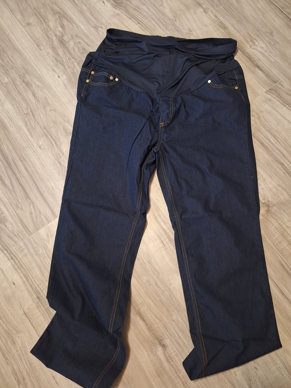 Oh! Mamma Navy Maternity Jeans with Stretch Waistband